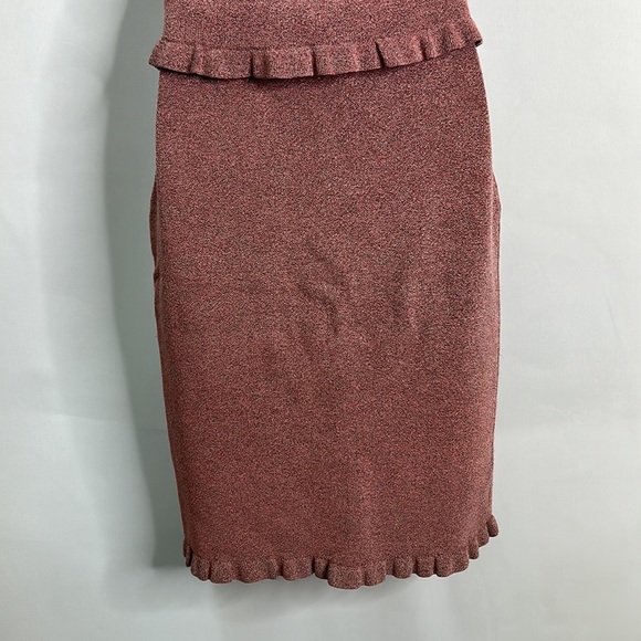 Club Monaco Italian Yarn pink Rimber ruffle flouncy top and skirt set - Picture 9 of 10